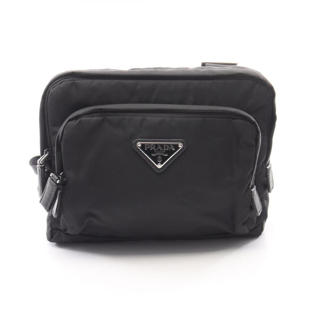Prada Triangle Harness Backpack Saffiano Leather Black